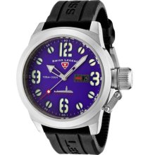SWISS LEGEND Watches Men's Submersible Purple Dial Black Silicone Bla