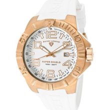 SWISS LEGEND Watches Men's Super Shield White Dial Rose Gold Tone IP S