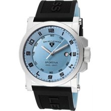 SWISS LEGEND Watches Men's Sportiva Baby Blue Dial w/Black Accent Blac