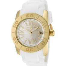 Swiss Legend Women's 10114-YG-02MOP Commander White Polyurethane and