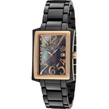 Swiss Legend Women's Bella Black Mop Dial Rose Gold Tone Bezel Black H