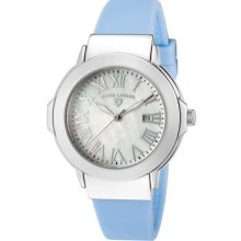 Swiss Legend Women's South Beach White Mother Of Pearl Baby Blue Silicone Watch Blue Silicone