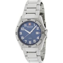 Swiss Military Hanowa Men's Guardian 06-5190-04-003 Silver Stainless-Steel Quartz Watch with Blue Dial