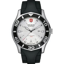 Swiss Military Hanowa Men's Oceanic 06-4170-04-001-07 Black Rubber Swiss Quartz Watch with Silver Dial