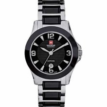 Swiss Military Hanowa Men's Swiss Eleganza 06-5168-7-04-007 Two-Tone Stainless-Steel Quartz Watch with Black Dial