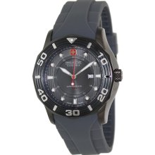 Swiss Military Hanowa Men's Oceanic 06-4170-30-009 Grey Rubber Swiss Quartz Watch with Black Dial