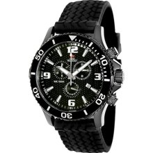 Swiss Precimax Men's Tarsis Pro SP13059 Black Rubber Swiss Chronograph Watch with Black Dial