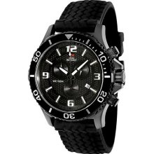 Swiss Precimax Men's Tarsis Pro SP13060 Black Rubber Swiss Chronograph Watch with Black Dial