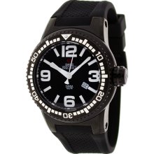 Swiss Precimax Men's Titan SP12028 Black Silicone Swiss Quartz Watch with Black Dial