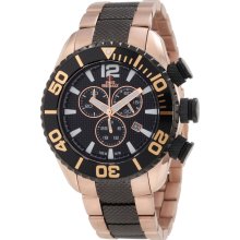 Swiss Precimax SP12166 Men's Deep Blue Pro II Black Dial Rose Gold Sta