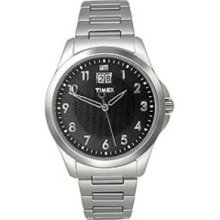 T2N249 Timex Mens Classic Black Dial Metal Bracelet Watch