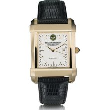 TCU Men's Gold Quad w/ Leather Strap Strap