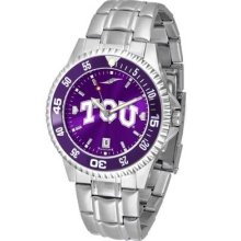 TCU Texas Christian Men's Stainless Steel Dress Watch