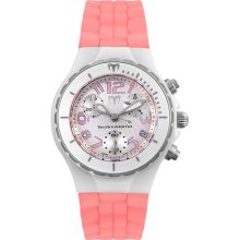 Technomarine Women's Chrono Ceramique White Ceramic and Pink Rubber