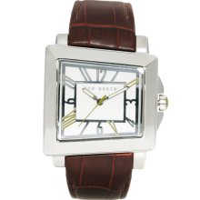 Ted Baker Square Face Leather Strap Watch TE1073 Brown