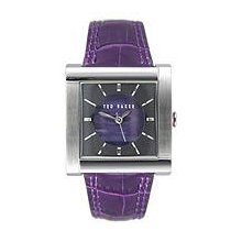 Ted Baker Womens TE2001 Sui-Ted Square 3-Hand Analog Leather Strap