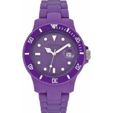 Tekday Men's Dark Purple Dial Plastic Strap Date Watch ...