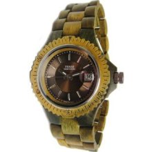 Tense Wood Mens Analog Wood Watch - Wood Bracelet - Brown Dial - G4102G-BROWN