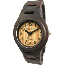 Tense Wood Mens Sandalwood Wood Watch - Dark Bracelet - Light Dial - G7509D