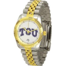 Texas Christian Horned Frogs TCU Mens Steel Executive Watch