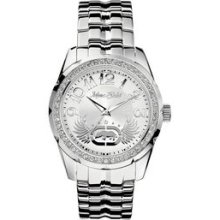 The Rhino Marc Ecko Men`s Silver Stainless Watch W/ Winged Image & Crystals