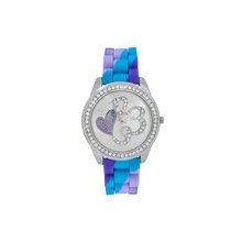 Tie Dye Heart Dial Watch Blue/purple