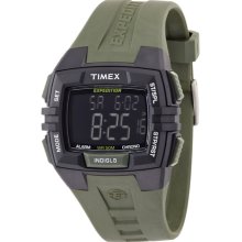 Timex Men's Expedition T49903 Green Resin Quartz Watch with Digital Dial
