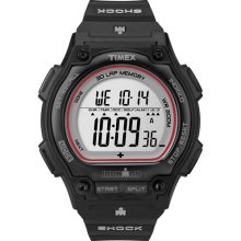 Timex Men's Ironman Shock Steel 30-Lap Watch, Black Resin Strap