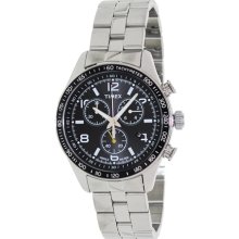 Timex Men's Originals T2P041 Silver Stainless-Steel Analog Quartz Watch with Black Dial