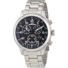 Timex Mens T49904 Expedition Rugged Field Chronograph Black Dial Silver-tone Sta