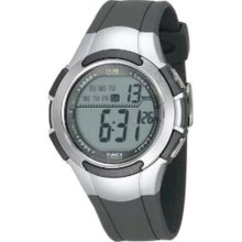 Timex Men's T5K238 Black Resin Quartz Watch with Grey Dial