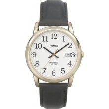 Timex T2h291 Mens Easy-to-read White Dial Black Leather Strap Watch