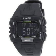 Timex T499009J Men's T49900 Expedition Rugged Wide Digital Chrono Alarm Timer All Black Resin Strap Watch
