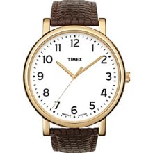 Timex Watch, Unisex Premium Originals Classic Brown Woven Leather Stra