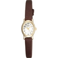 Timex Women's T2M567 Cavatina Brown Leather Strap Watch