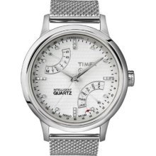 Timex Womens T2n571 Intelligent Quartz T Series Perpetual Calendar Silver-tone M