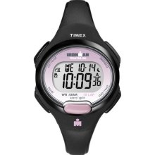 Timex Women's T5K522 Ironman Traditional 10-Lap Black/Pink Watch