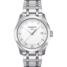 Tissot Couturier Lady Diamond 32mm Watch - Silver Dial, Stainless Steel Bracelet T0352101101600 Sale Authentic