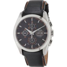 Tissot Men's Swiss Automatic Chronograph Black Leather Strap Watch