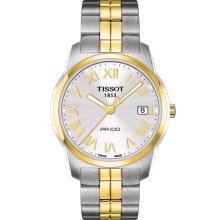 Tissot PR 100 Silver Dial Two-Tone Stainless Steel Mens Watch T0494102203301