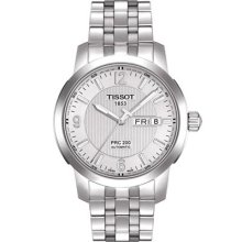 Tissot PRC200 Day Date Auto 42mm Watch - Silver Dial, Stainless Steel Bracelet T0144301103700 Sale Authentic