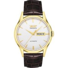 Tissot Visodate Automatic White Dial Brown Leather Mens Watch T0194303603101