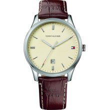 Tommy Hilfiger 1710282 Andre Embossed Leather Beige Dial Men's Watch