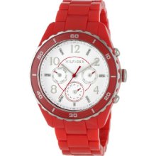 Tommy Hilfiger Red Band White Dial 1781094 Womens Watch