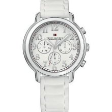 Tommy Hilfiger Watch, Womens White Rubber Strap 1780958