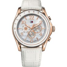 Tommy Hilfiger White Leather Chronograph Ladies Watch 1781051