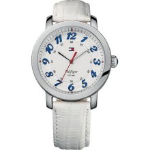 Tommy Hilfiger Women's White Leather Strap Watch