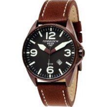 Torgoen Swiss Men's Brown Ion-Plated 3-Hand Stainless Steel Watch