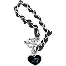 Touch by Alyssa Milano Carolina Panthers Chain & Leather Strap Bracelet