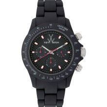 Toy Watch Mens Velvety Chronograph Plasteramic Watch - Black Bracelet - Black Dial - VVC04BK